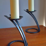 forged metal arc contemporary candlesticks