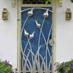 hand forged stainless steel contemporary gate