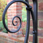 Wrought iron gate scroll detail