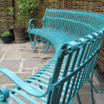 curved rivet bench