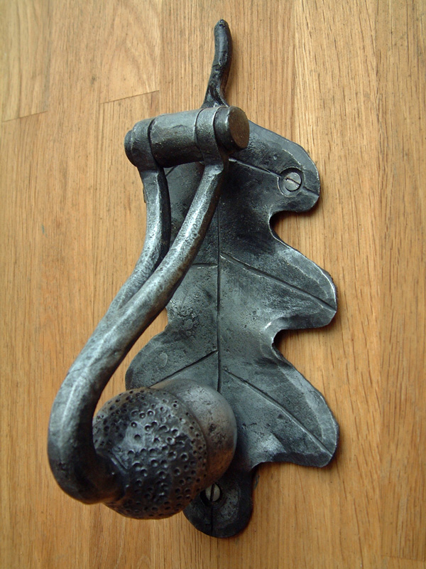 acorn door knocker in forged iron