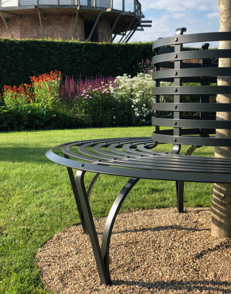 contemporary iron tree seat