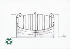 design of crabtree blacksmith forged entrance gates