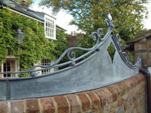 art nouveau decorative ironwork panel