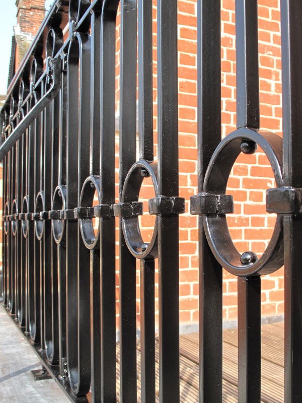 hand forged ironwork railing and balustrade