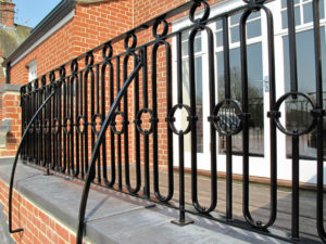 contemporary forged metalwork railing
