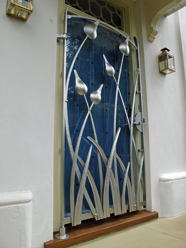 contemporary stainless steel forged gate