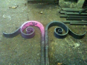 fire welded iron work gate detail