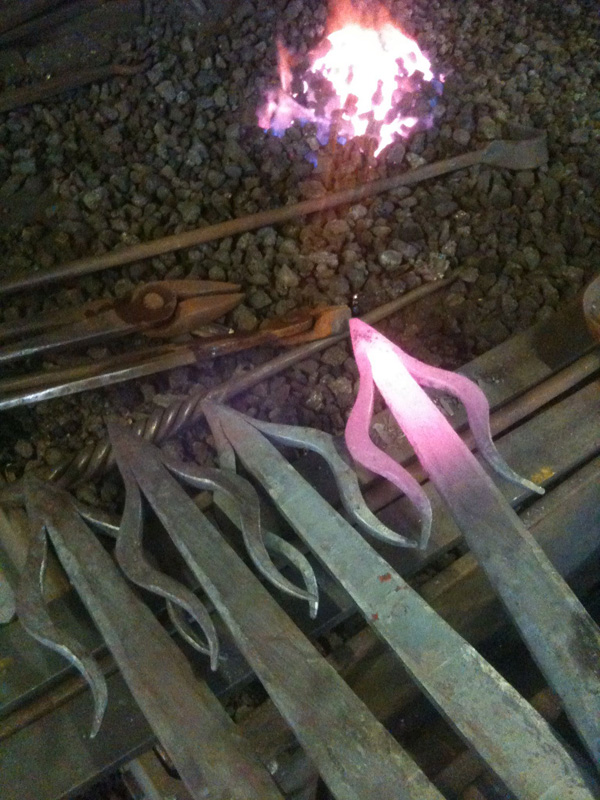 blacksmith forged strap hinge