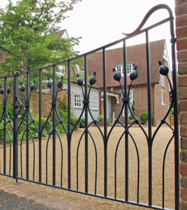 Parvin contemporary forged entrance gates