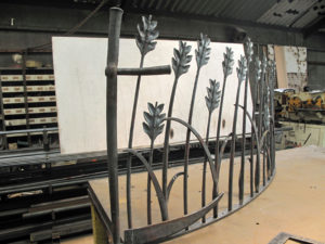 sculptural forged railing