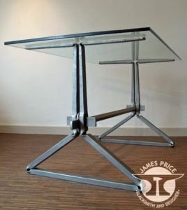 wedge contemporary trestle table