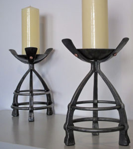 forged contemporary blacksmith candlesticks