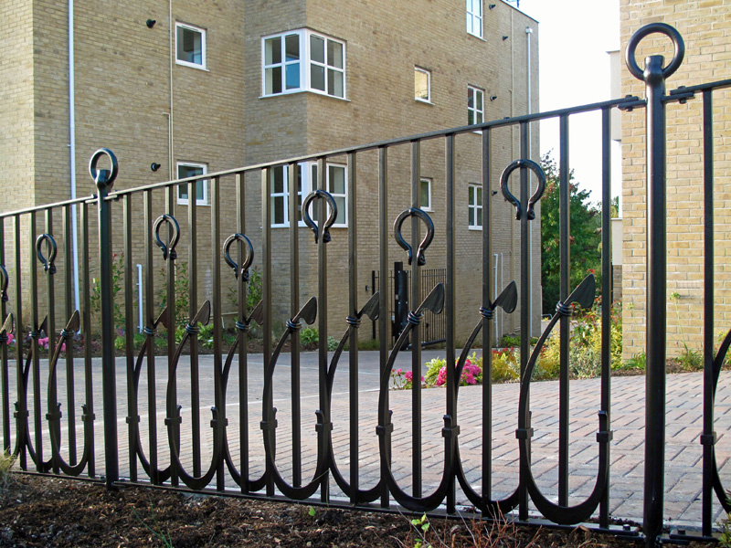 anchor forged public art railing