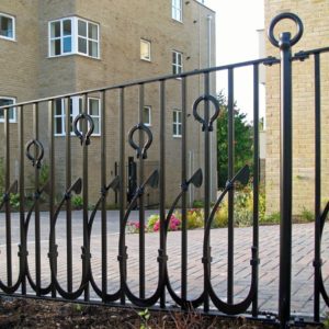 anchor forged public art railing