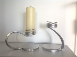 Forged stainless steel candlesticks