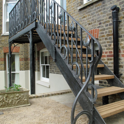 Ironwork balcony and stairs