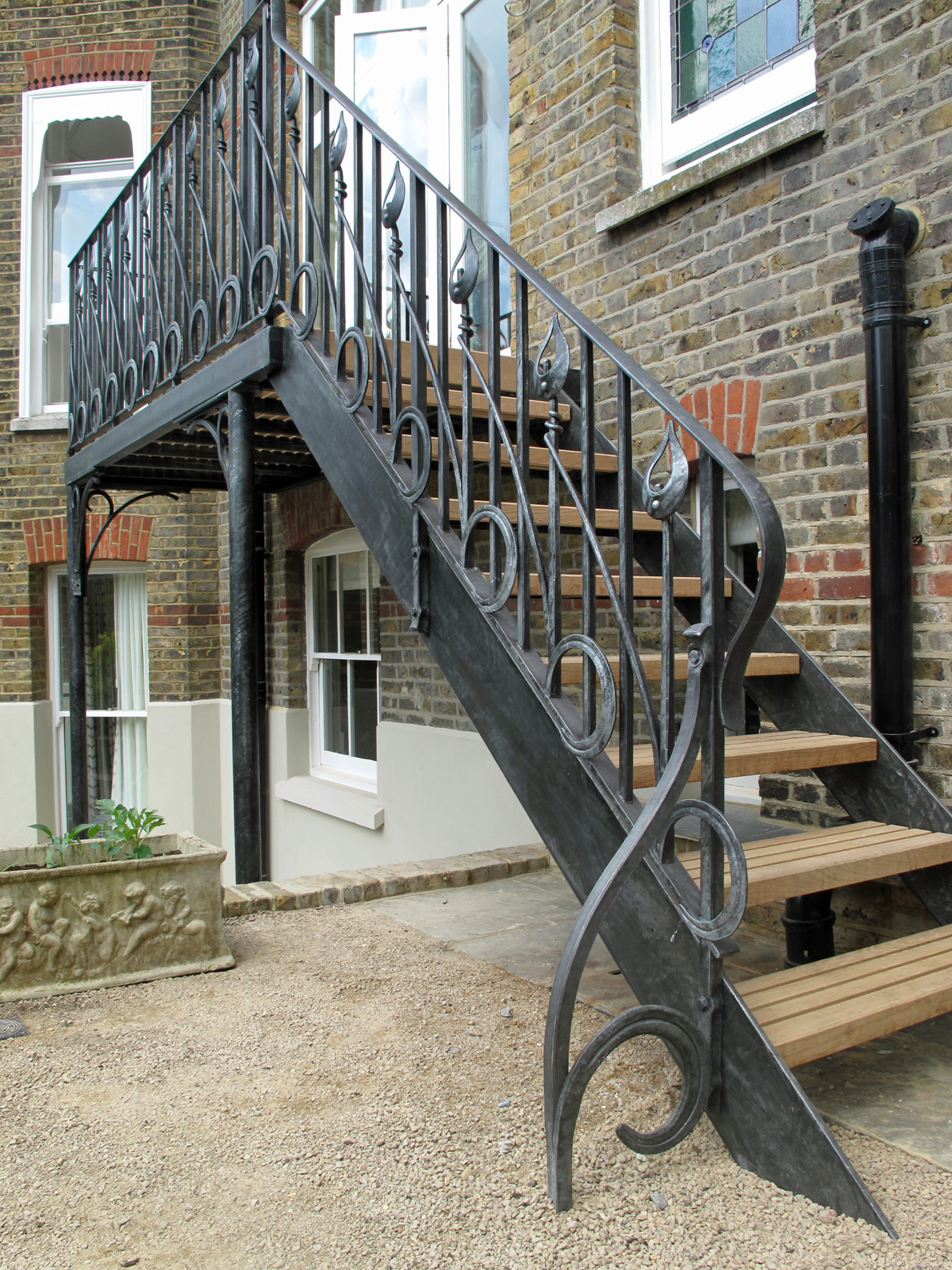 Ironwork balcony and stairs