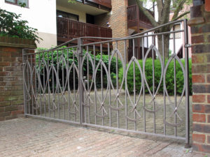 contemporary metalwork gates for a housing development