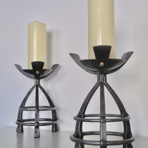 large-forged-iron-candlesticks