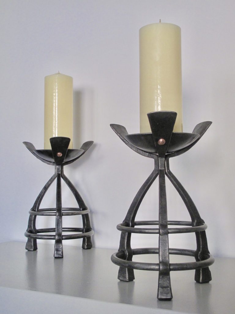 large-forged-iron-candlesticks