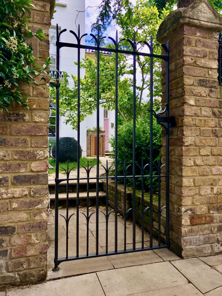 Primrose Hill gate made in hand forged wrought iron for a London home to a bespoke design.