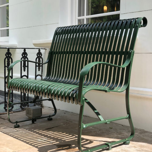 Garden-bench-wrought-iron