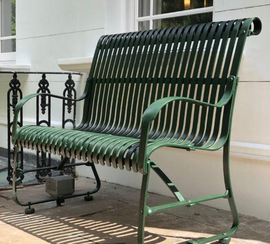 Garden-bench-wrought-iron