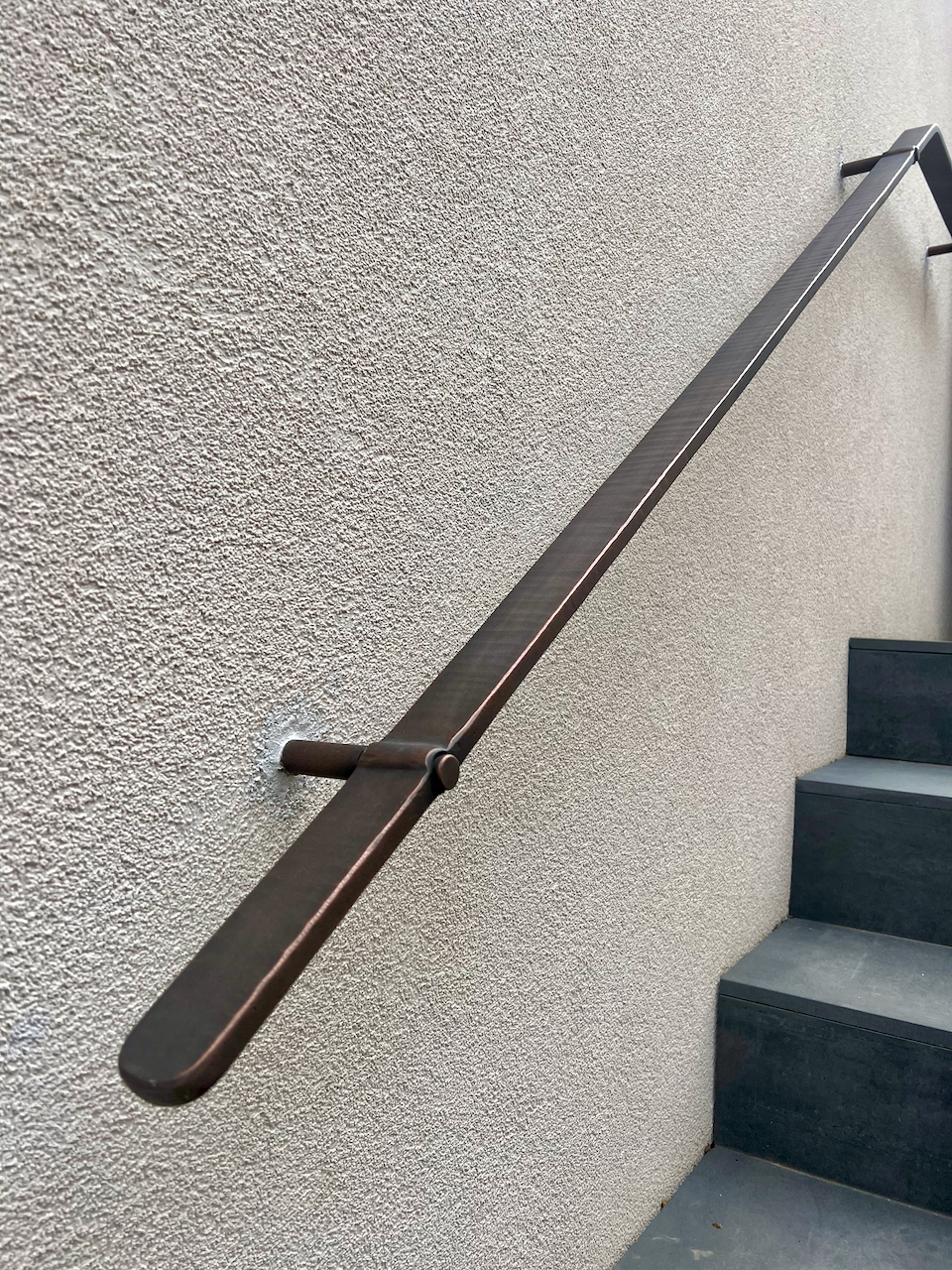 Modern forged bronze handrails