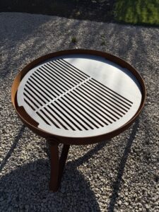 Bespoke garden fire bowl with a custom stainless steel grill