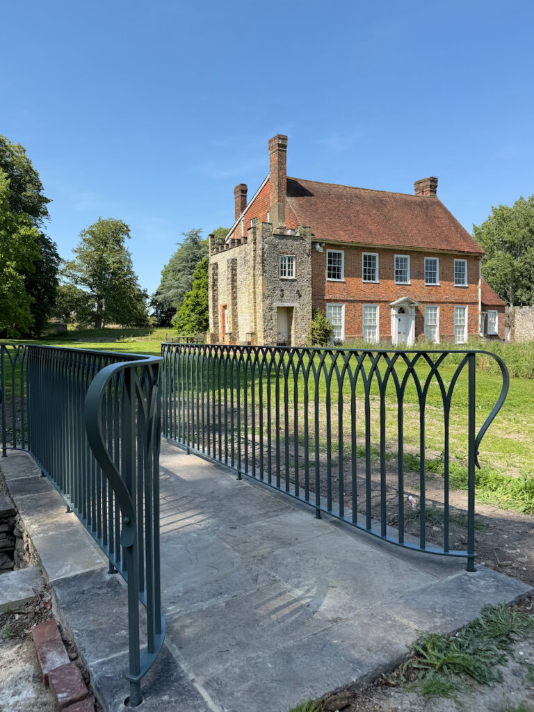 Gothic arch railing hand forged in iron for a Georgian period property in Steyning, West Sussex