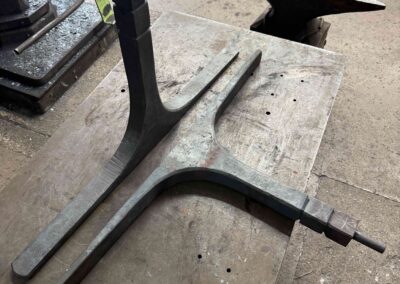 hand forged wishbone table components in our sussex forge