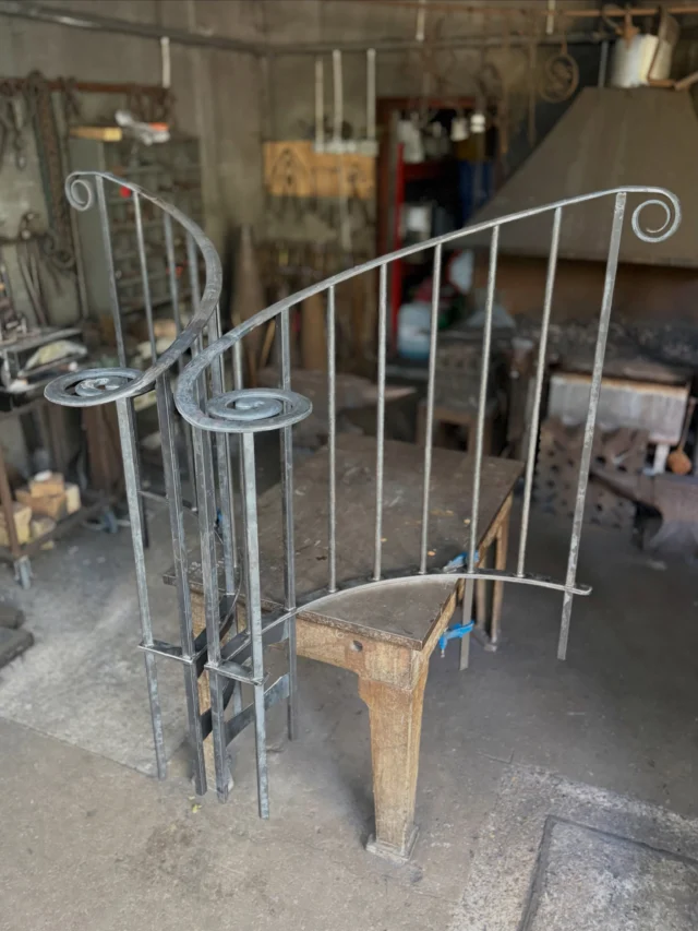 Small in size but big on complexity this pair of Georgian style balustrades have just left us for shot blasting. Designed by @stephenlangerarchitects for a grade 2 listed  Manor House in East Sussex. This handed pair should fit in perfectly once installed. #ironwork #georgian #blacksmith #architecturalmetal